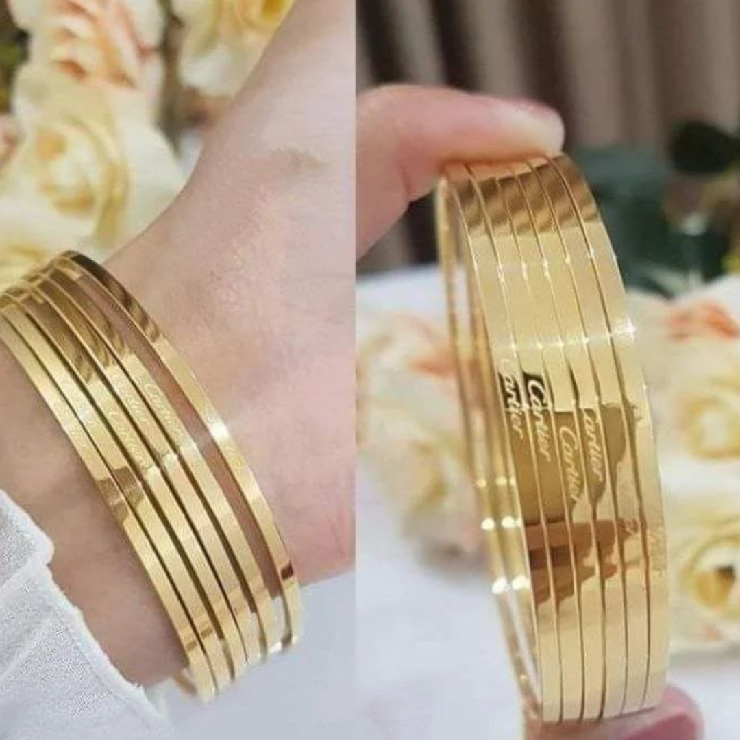 20111 Gold Plated Set of 6 Cartier bangles