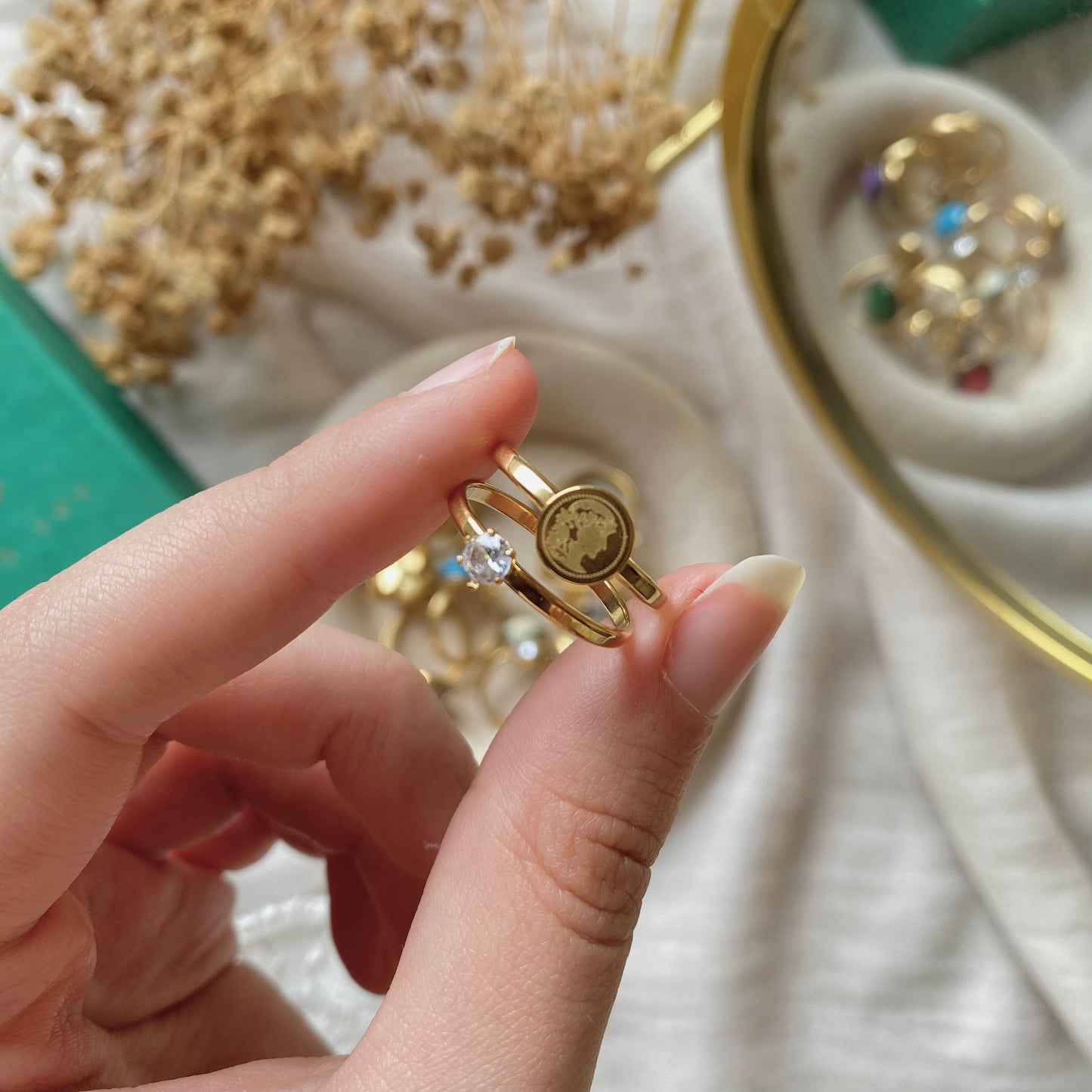 50662 Twin Gold Plated Ring
