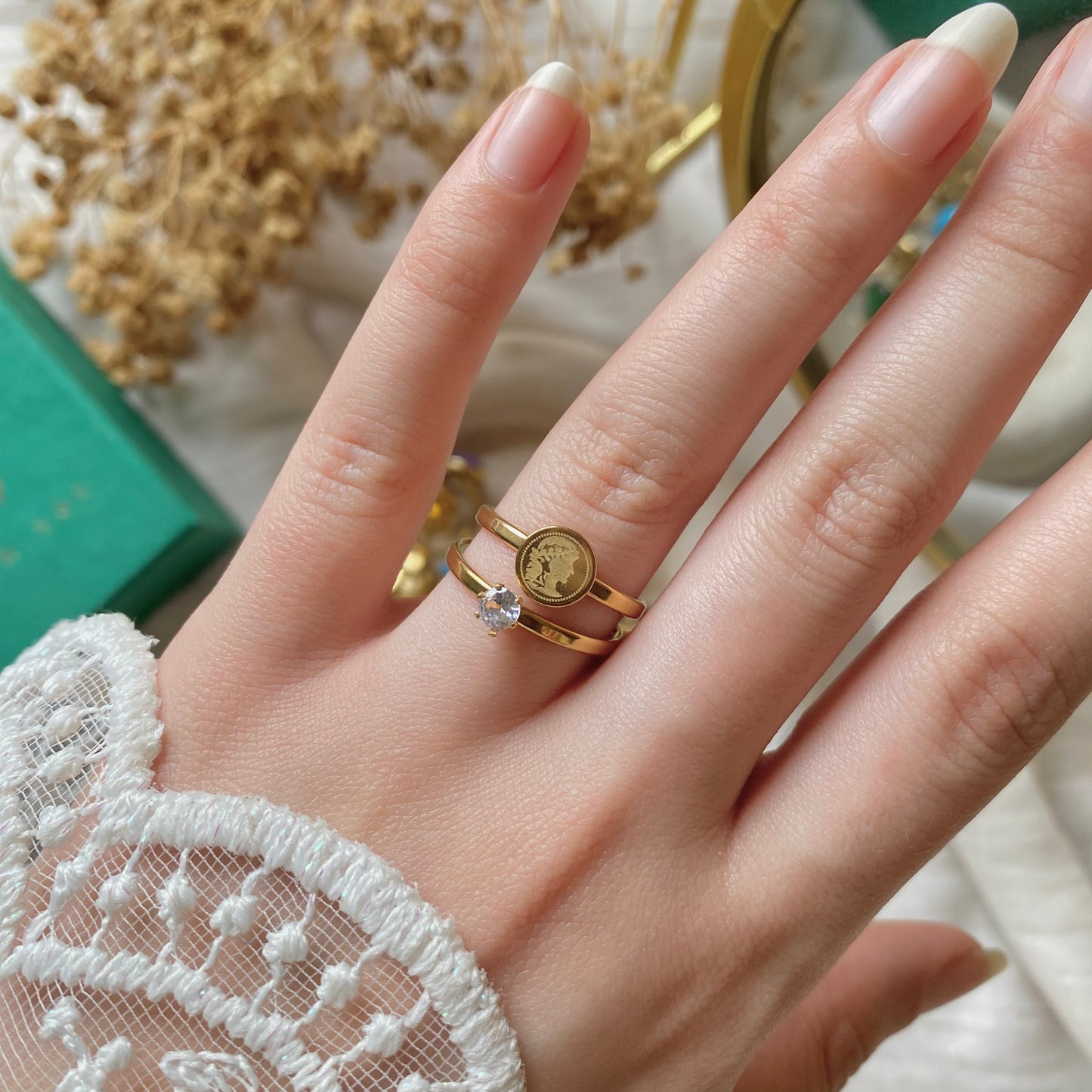 50662 Twin Gold Plated Ring