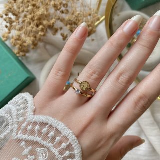50662 Twin Gold Plated Ring