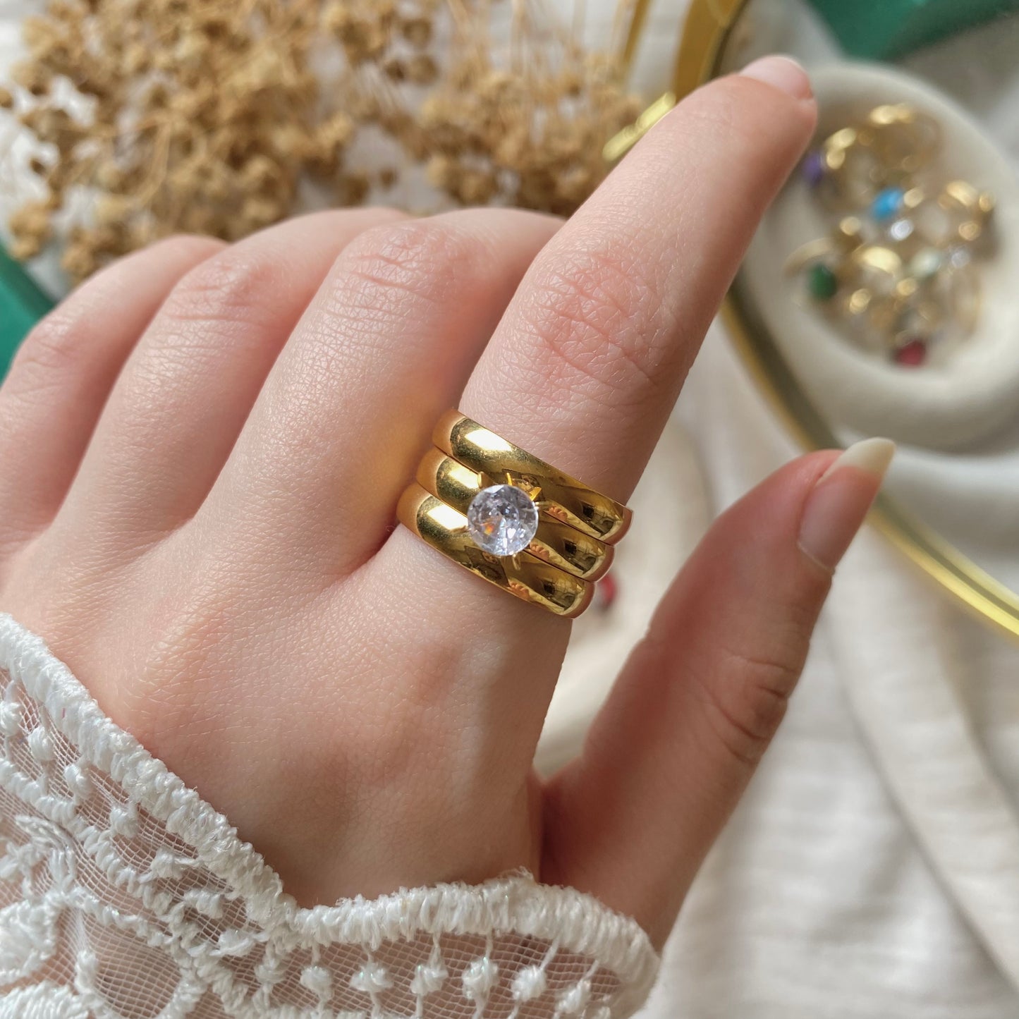 50663 Triple Gold Plated Ring