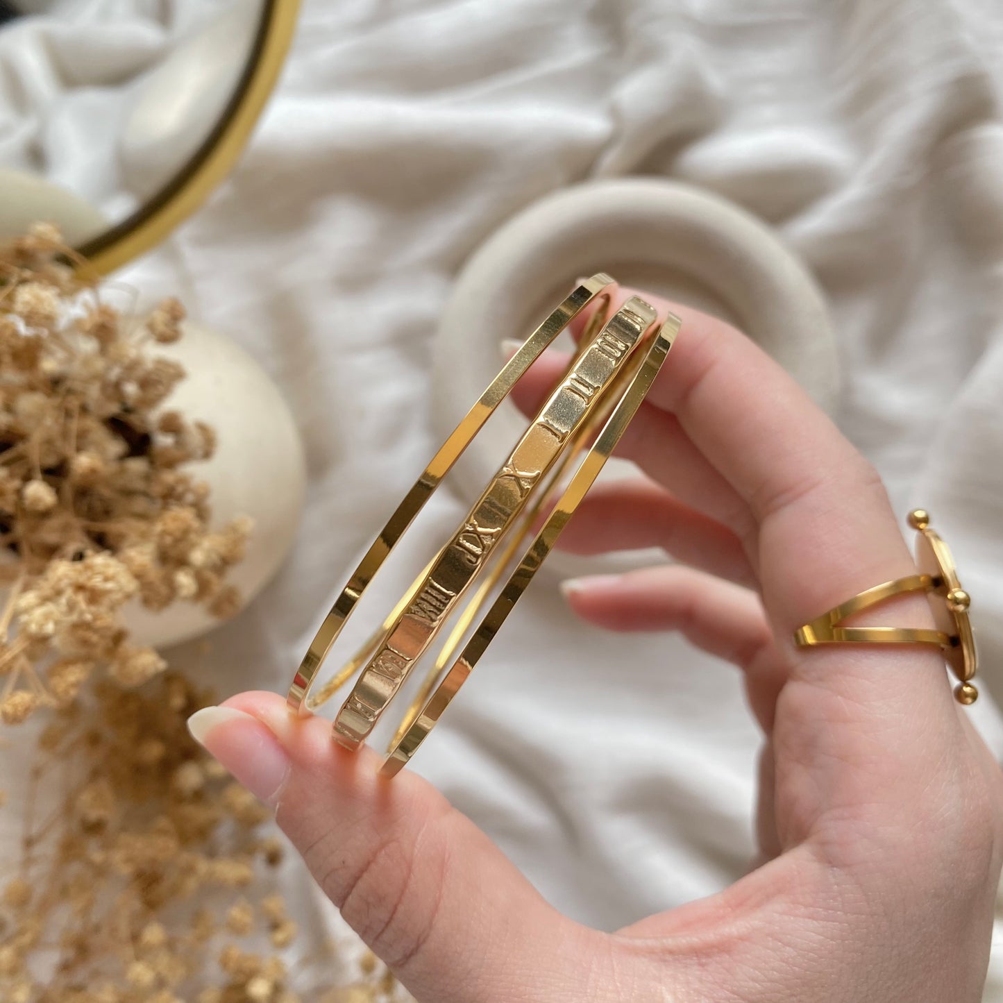 20417 Triple Gold Plated Bangles