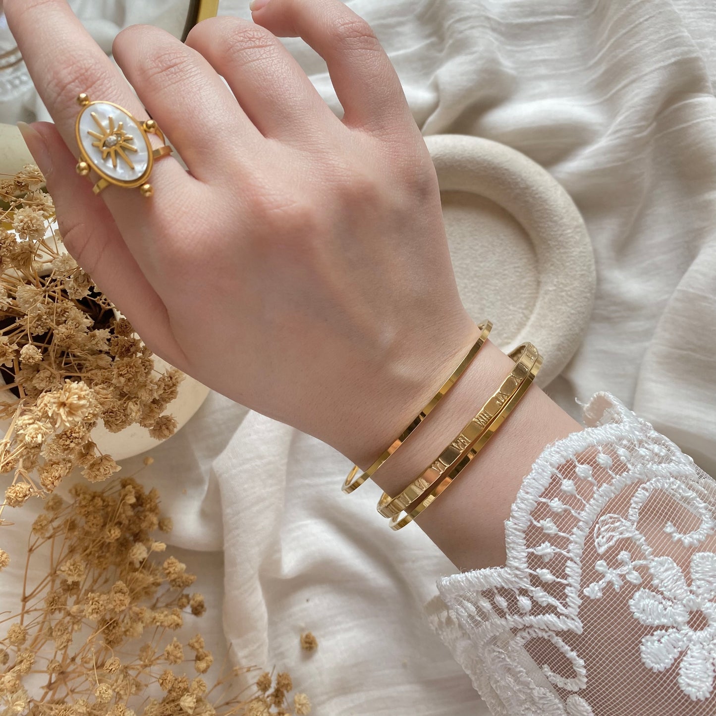 20417 Triple Gold Plated Bangles
