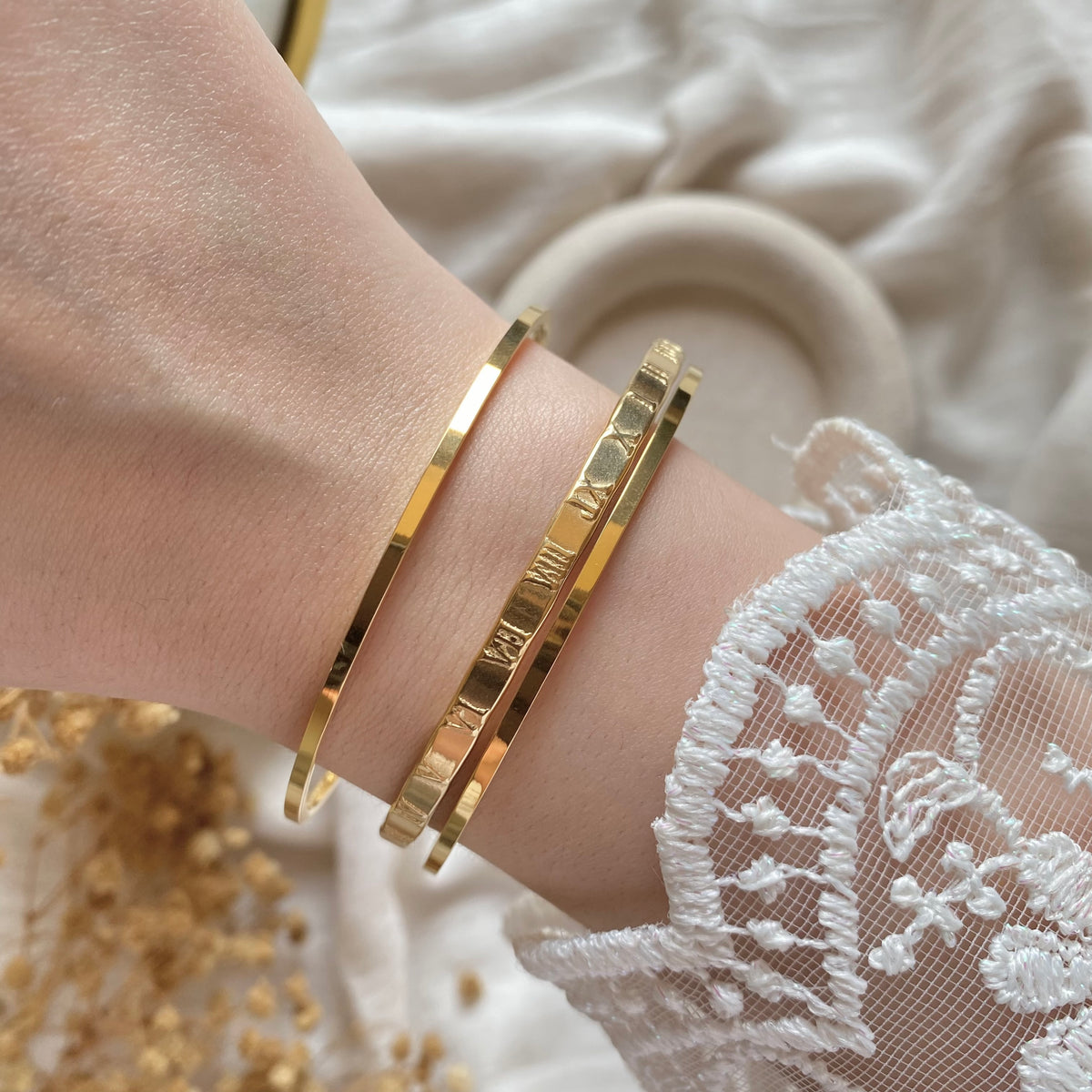 20417 Triple Gold Plated Bangles