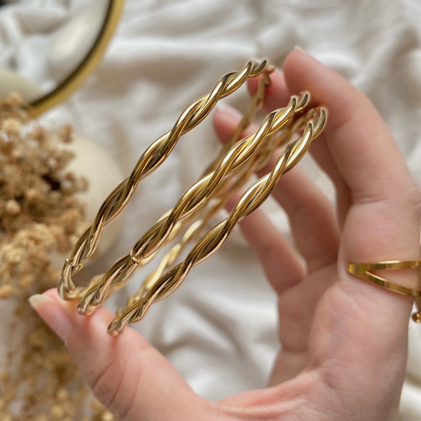 20418 Triple Gold Plated Bangles
