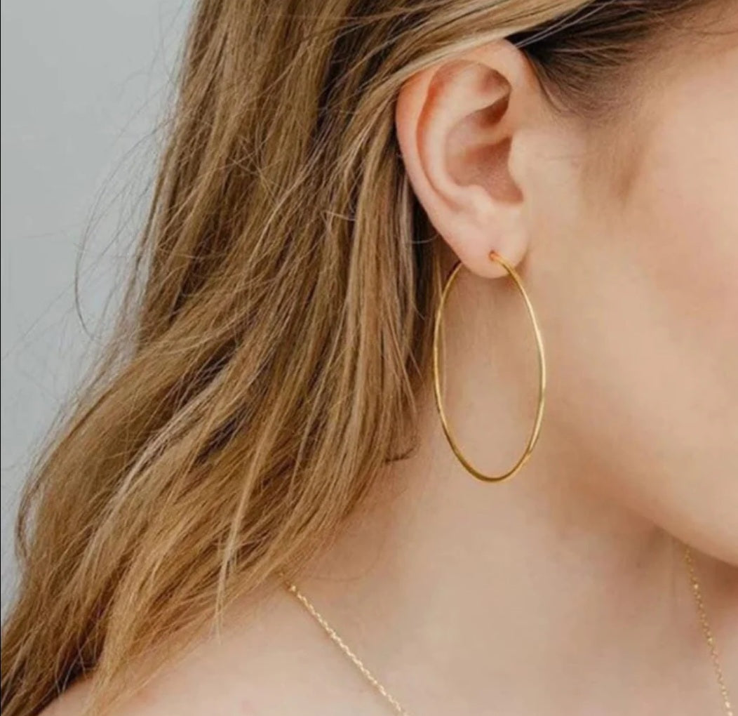 40079-0 Gold Plated Hoop Earrings