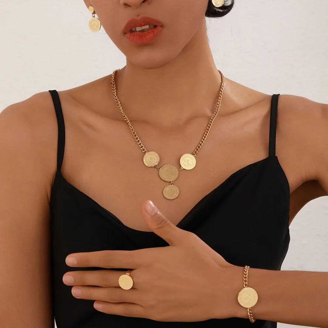 80054 Gold Plated 4 Pieces Set