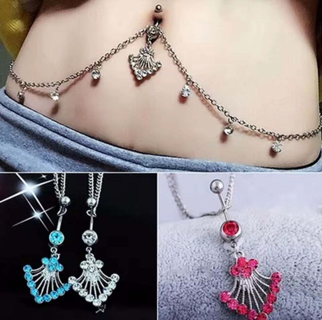 #00107 Belly Chain with Navel Piercing Gold Plated Copper