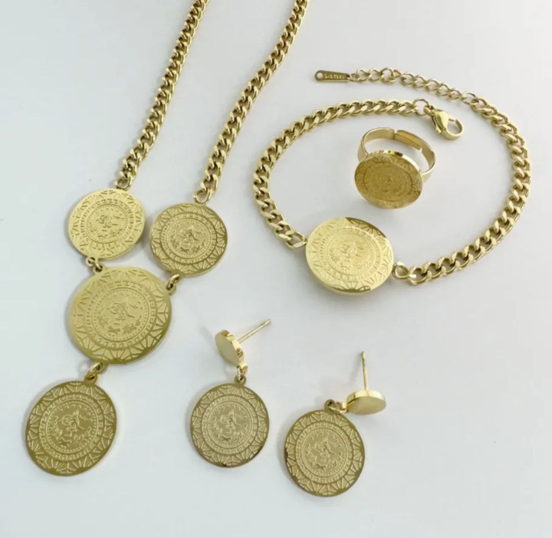 80054 Gold Plated 4 Pieces Set