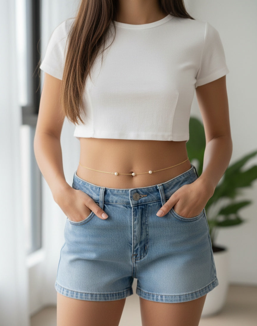 00112 Belly Chain - Gold Plated