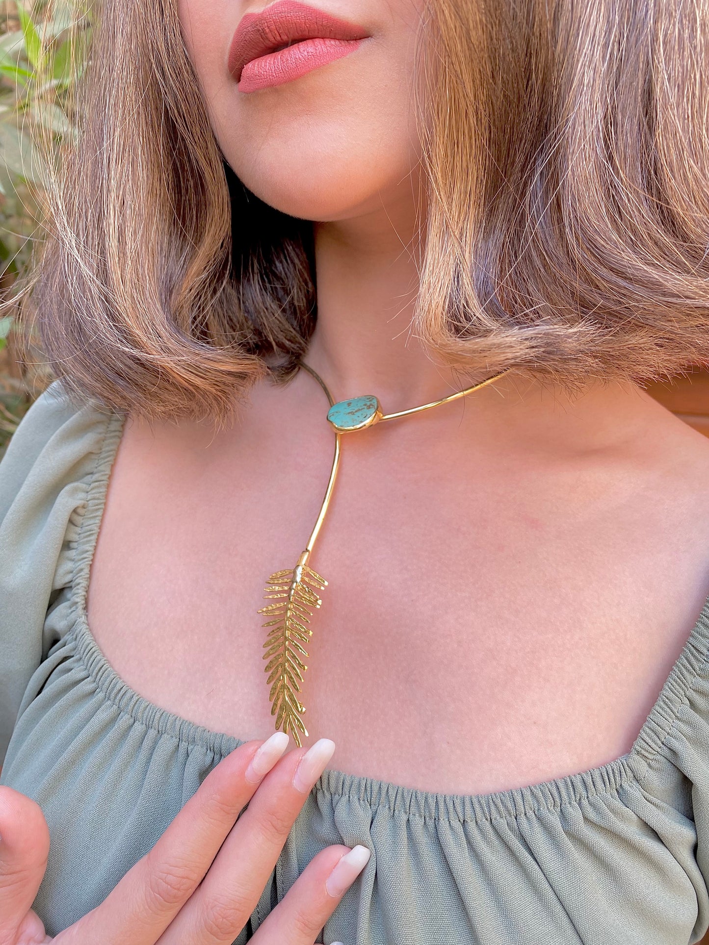Turquoise Palm Choker | Handmade Choker