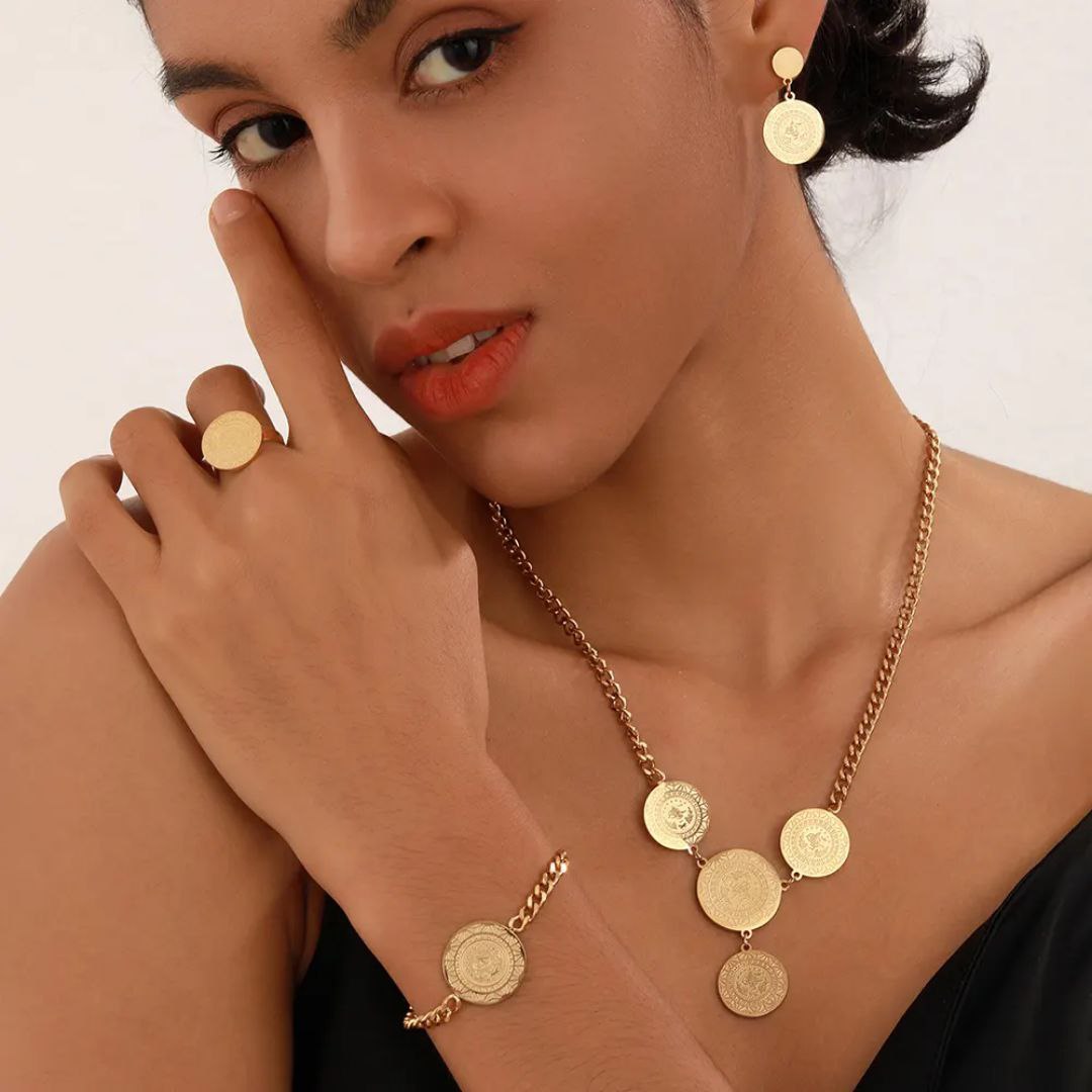 80054 Gold Plated 4 Pieces Set