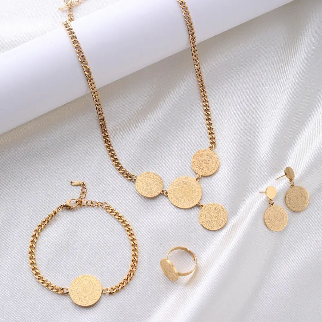 80054 Gold Plated 4 Pieces Set